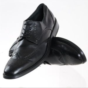 Joseph Abboud Black Leather Wingtip Oxford 11 D Men’s Dress Shoe